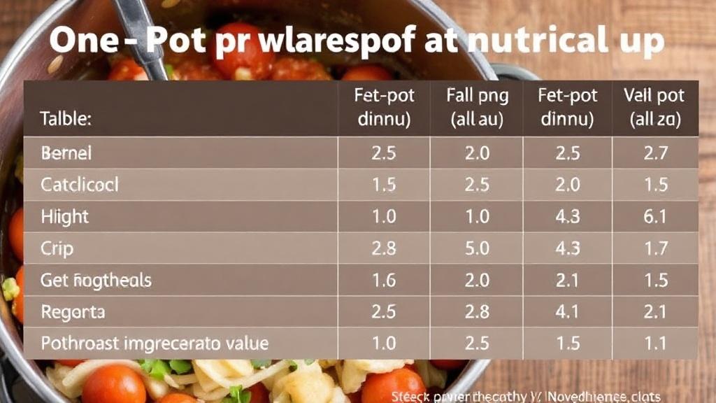 Obiady jednogarnkowe do 400 kcal – szybko, zdrowo i bez zmywania. Przykładowa tabela: wartości odżywcze i składniki Obiady jednogarnkowe do 400 kcal – szybko, zdrowo i bez zmywania. Przykładowa tabela: wartości odżywcze i składniki